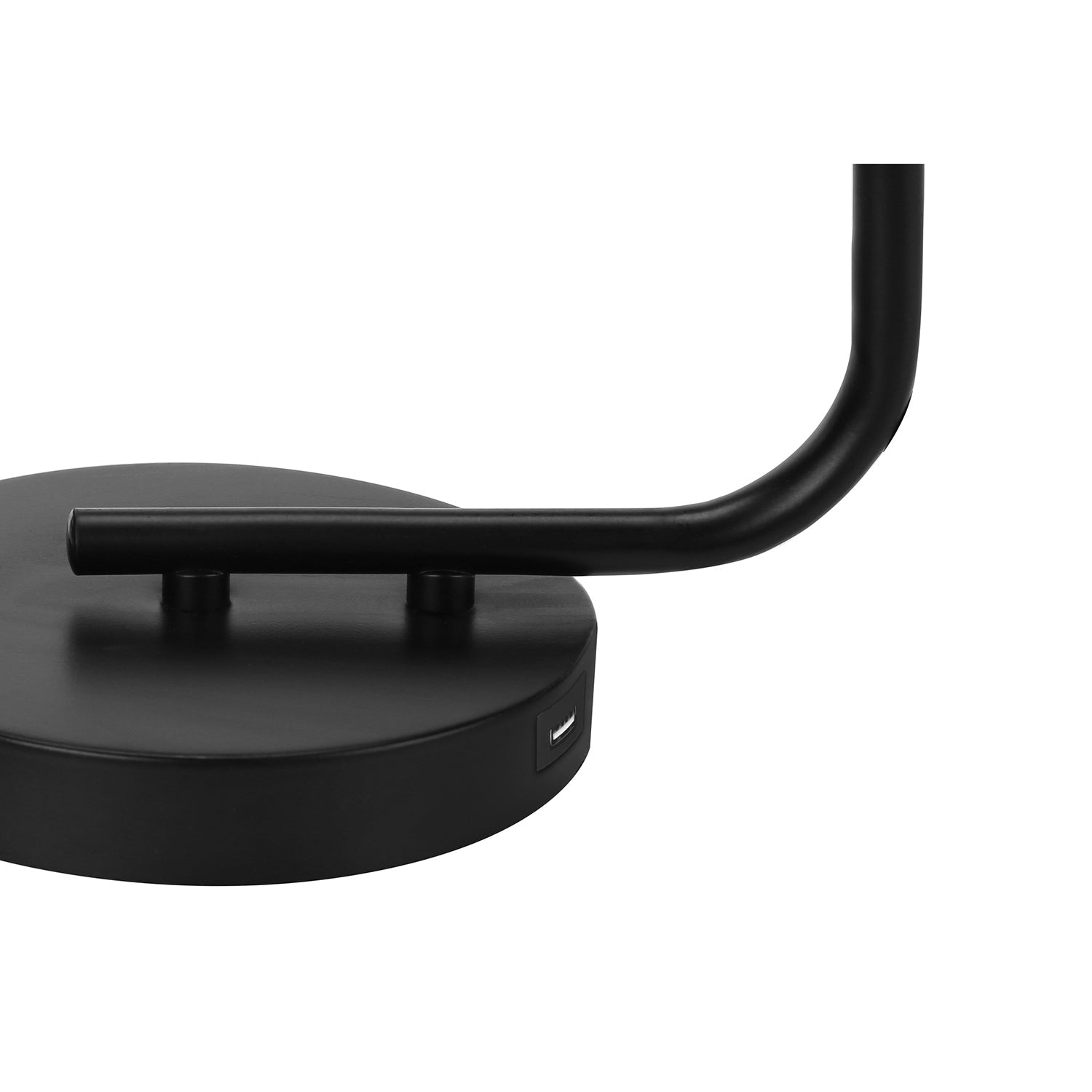 Monarch Specialties I 9637 - Luminaire, 20"H, Lampe De Table, Port Usb Inclus, Métal Noir, Abat-jour De Verre, Moderne - Simple Boutique