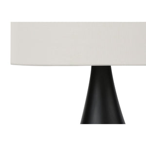 Monarch Specialties I 9639 - Luminaire, Ensemble De 2, 18"H, Lampe De Table, Métal Noir, Abat-jour Ivoire / Crème, Contemporain - Simple Boutique