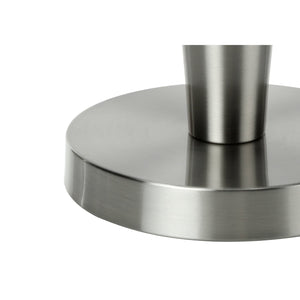 Monarch Specialties I 9642 - Luminaire, Ensemble De 2, 24"H, Lampe De Table, Nickel , Abat-jour Gris, Contemporain - Simple Boutique