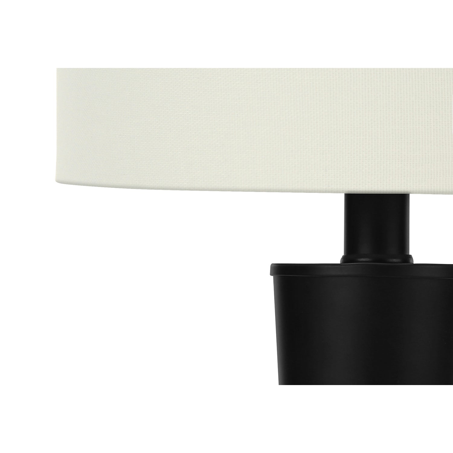 Monarch Specialties I 9643 - Luminaire, Ensemble De 2, 24"H, Lampe De Table, Métal Noir, Abat-jour Ivoire / Crème, Contemporain - Simple Boutique