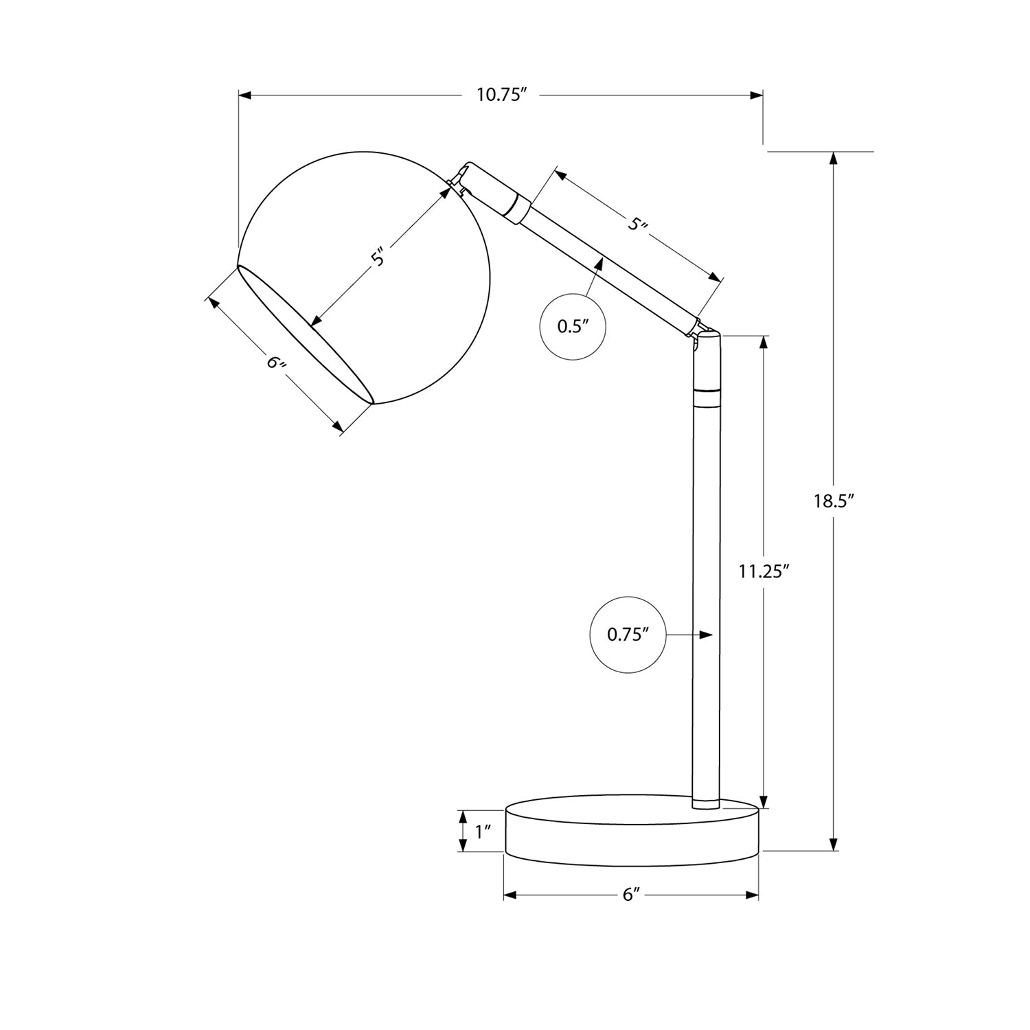 Monarch Specialties I 9644 - Luminaire, 19"H, Lampe De Table, Métal Doré, Abat-jour Doré, Contemporain - Simple Boutique