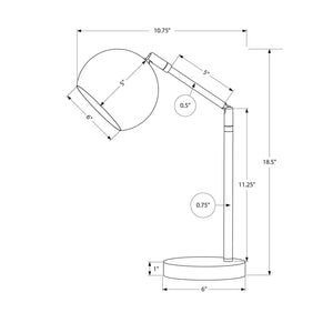 Monarch Specialties I 9644 - Luminaire, 19"H, Lampe De Table, Métal Doré, Abat-jour Doré, Contemporain - Simple Boutique