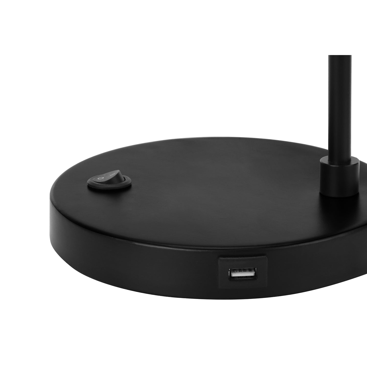 Monarch Specialties I 9647 - Luminaire, 21"H, Lampe De Table, Port Usb Inclus, Métal Noir, Abat-Jour Noir, Moderne - Simple Boutique