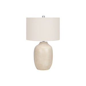 Monarch Specialties I 9704 - Luminaire, 26"H, Lampe De Table, Crème, Abat-jour Ivoire / Crème, Contemporain - Simple Boutique