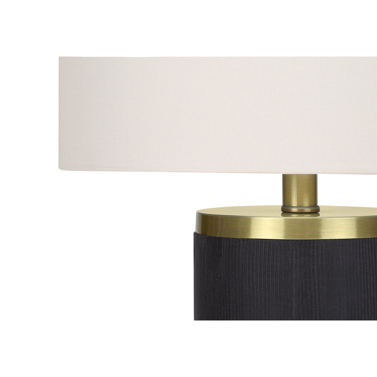 Monarch Specialties I 9710 - Luminaire, 24"H, Lampe De Table, Béton Noir, Abat-jour Ivoire / Crème, Moderne - Simple Boutique