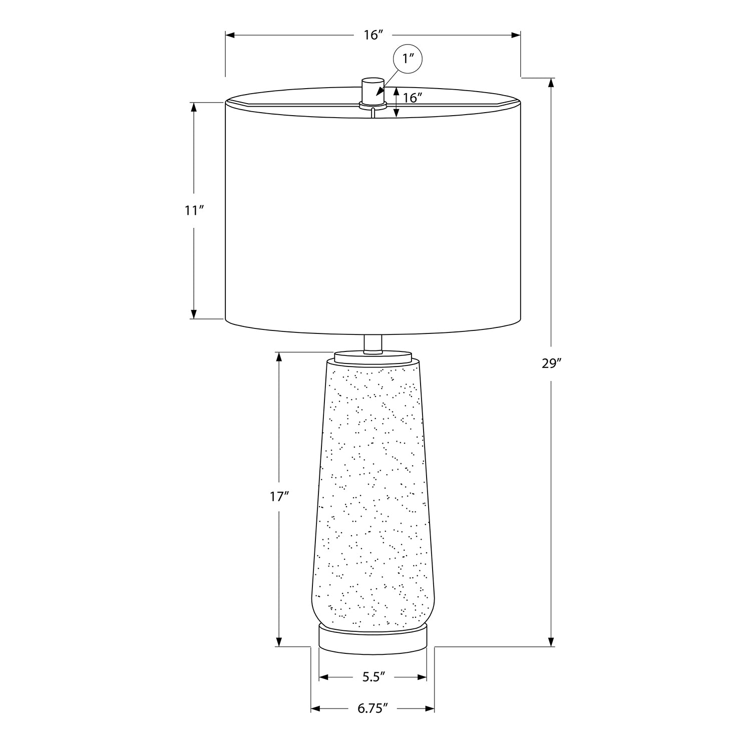 Monarch Specialties I 9712 - Luminaire, 29"H, Lampe De Table, Résine Grise, Abat-jour Ivoire / Crème, Moderne - Simple Boutique