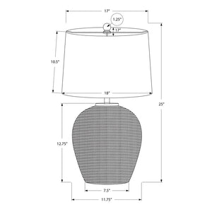 Monarch Specialties I 9713 - Luminaire, 25"H, Lampe De Table, Rotin, Abat-jour Beige, Transitionnel - Simple Boutique
