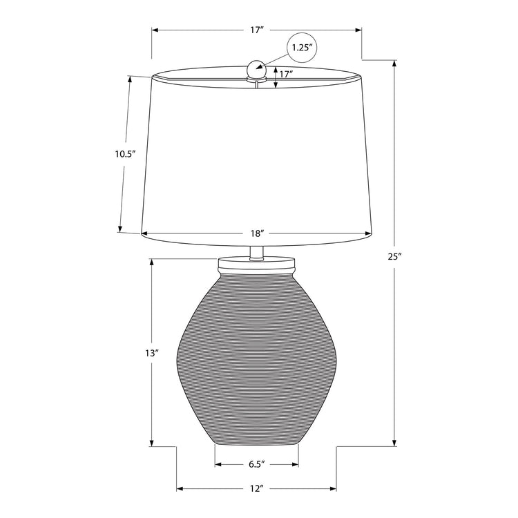 Monarch Specialties I 9714 - Luminaire, 25"H, Lampe De Table, Béton Créme, Abat-jour Beige, Contemporain - Simple Boutique