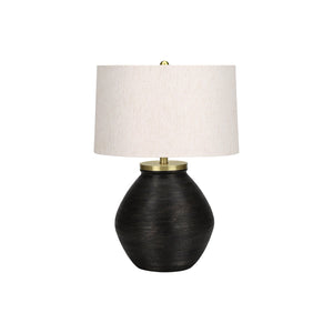 Monarch Specialties I 9715 - Luminaire, 25"H, Lampe De Table, Béton Noir, Abat-jour Ivoire / Crème, Contemporain, Moderne - Simple Boutique