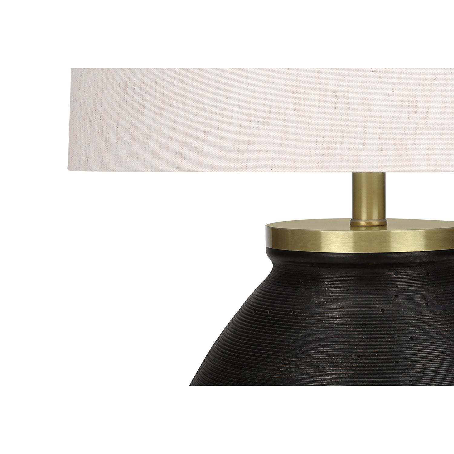 Monarch Specialties I 9715 - Luminaire, 25"H, Lampe De Table, Béton Noir, Abat-jour Ivoire / Crème, Contemporain, Moderne - Simple Boutique
