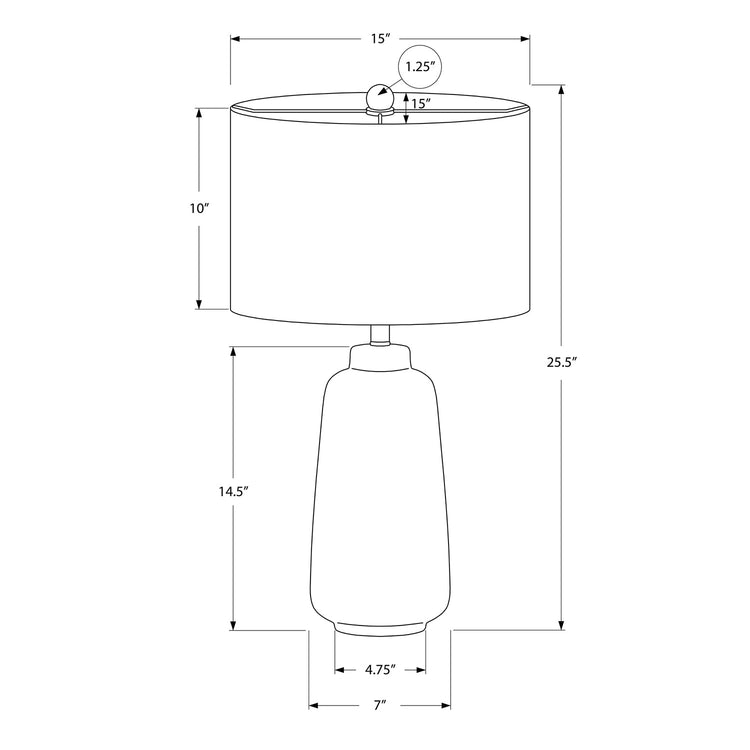 Monarch Specialties I 9716 - Luminaire, 26"H, Lampe De Table, Céramique Crème, Abat-jour Ivoire / Crème, Moderne - Simple Boutique