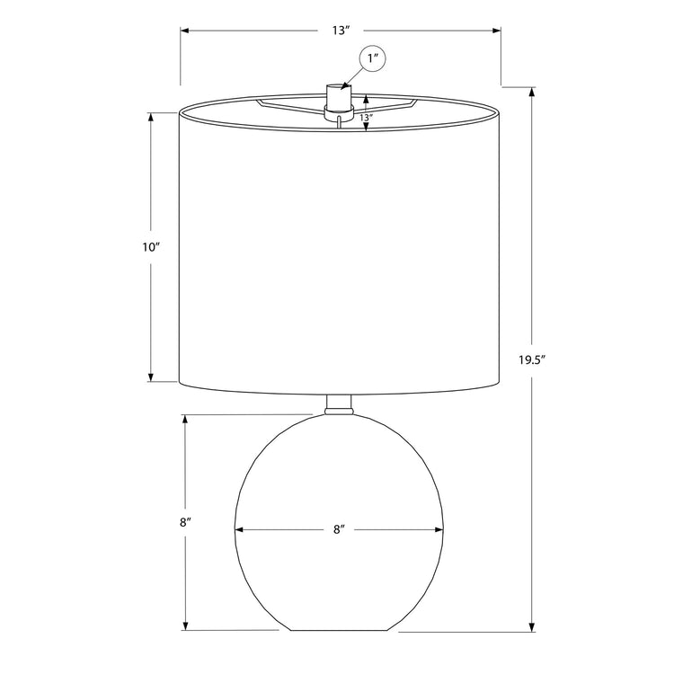 Monarch Specialties I 9717 - Luminaire, 20"H, Lampe De Table, Béton Gris, Abat-jour Ivoire / Crème, Contemporain - Simple Boutique