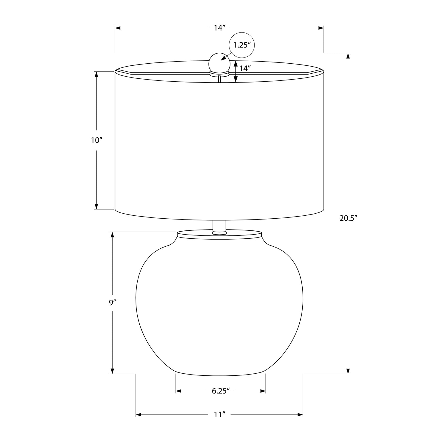 Monarch Specialties I 9722 - Luminaire, 21"H, Lampe De Table, Céramique Crème, Abat-jour Ivoire / Crème, Moderne - Simple Boutique