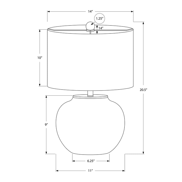 Monarch Specialties I 9722 - Luminaire, 21"H, Lampe De Table, Céramique Crème, Abat-jour Ivoire / Crème, Moderne - Simple Boutique