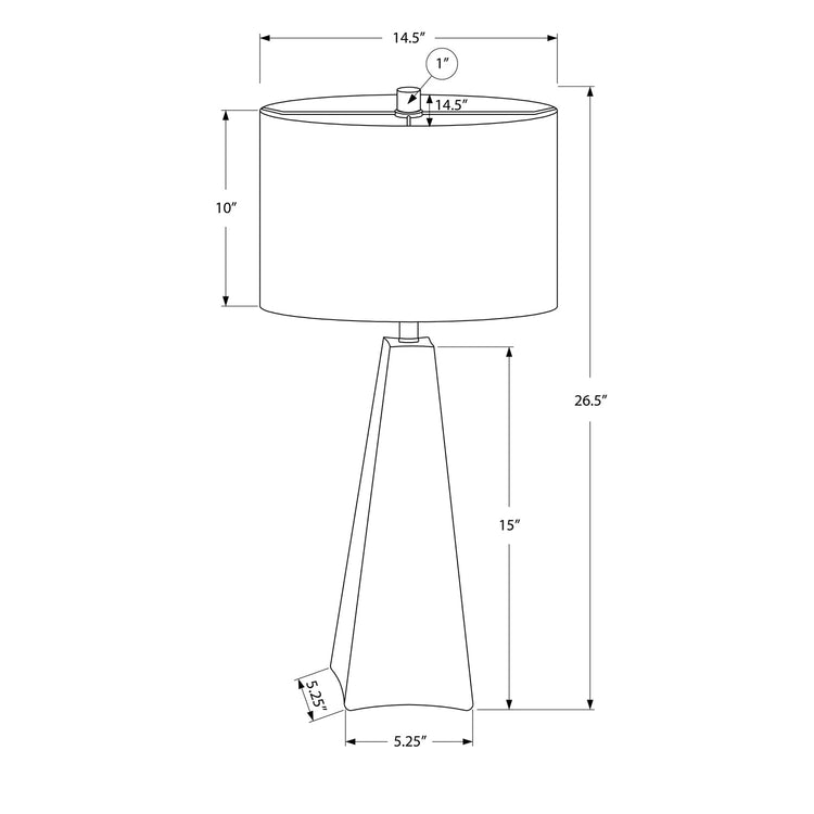 Monarch Specialties I 9726 - Luminaire, 27"H, Lampe De Table, Résine Noire, Abat-jour Beige, Moderne - Simple Boutique