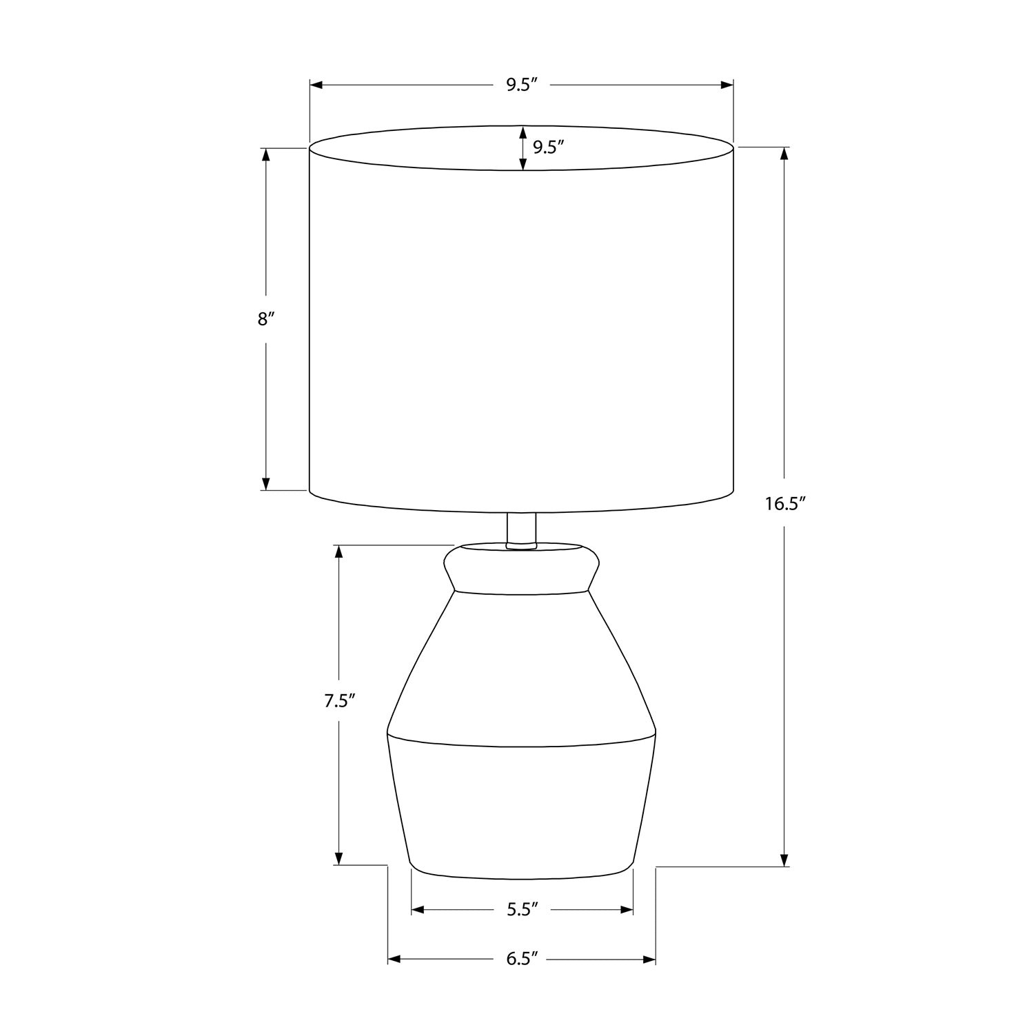 Monarch Specialties I 9740 - Luminaire, 17"H, Lampe De Table, Céramique Crème, Abat-jour Ivoire / Crème, Moderne - Simple Boutique