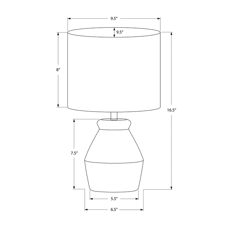 Monarch Specialties I 9740 - Luminaire, 17"H, Lampe De Table, Céramique Crème, Abat-jour Ivoire / Crème, Moderne - Simple Boutique