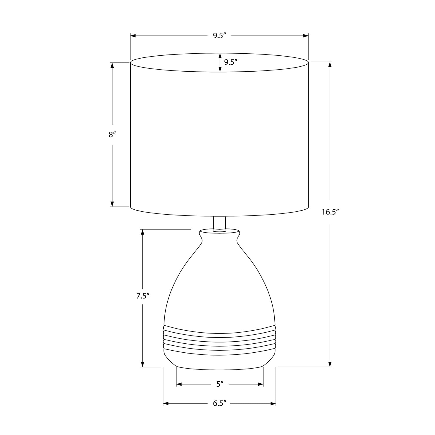 Monarch Specialties I 9741 - Luminaire, 17"H, Lampe De Table, Céramique Crème, Abat-jour Ivoire / Crème, Moderne - Simple Boutique
