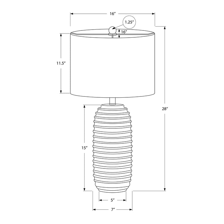 Monarch Specialties I 9742 - Luminaire, 28"H, Lampe De Table, Résine Créme, Abat-jour Ivoire / Crème, Transitionnel - Simple Boutique