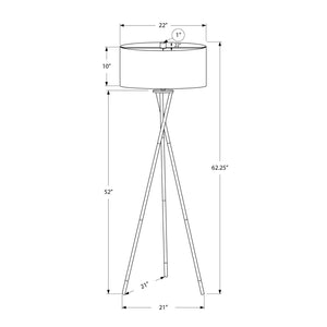 Monarch Specialties I 9756 - Luminaire, 62"H, Lampadaire, Métal Noir, Abat-jour Ivoire / Crème, Contemporain - Simple Boutique