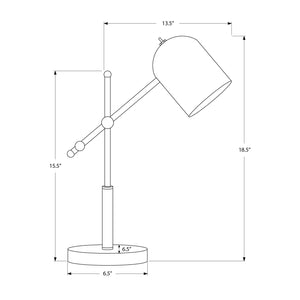 Monarch Specialties I 9766 - Luminaire, 18"H, Métal En Laiton, Abat-jour Noir, Contemporain - Simple Boutique