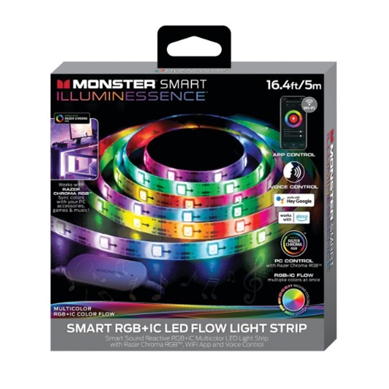 Monster - Bande Lumineuse LED Intelligente, Longeur de 5 Mètres, Réactif au Son - Simple Boutique