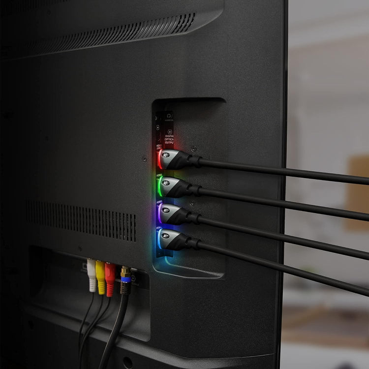 Monster - Câble HDMI 4K HDR Haute Vitesse avec LED Rouge Intégré, Longeur de 6 Pieds - Simple Boutique