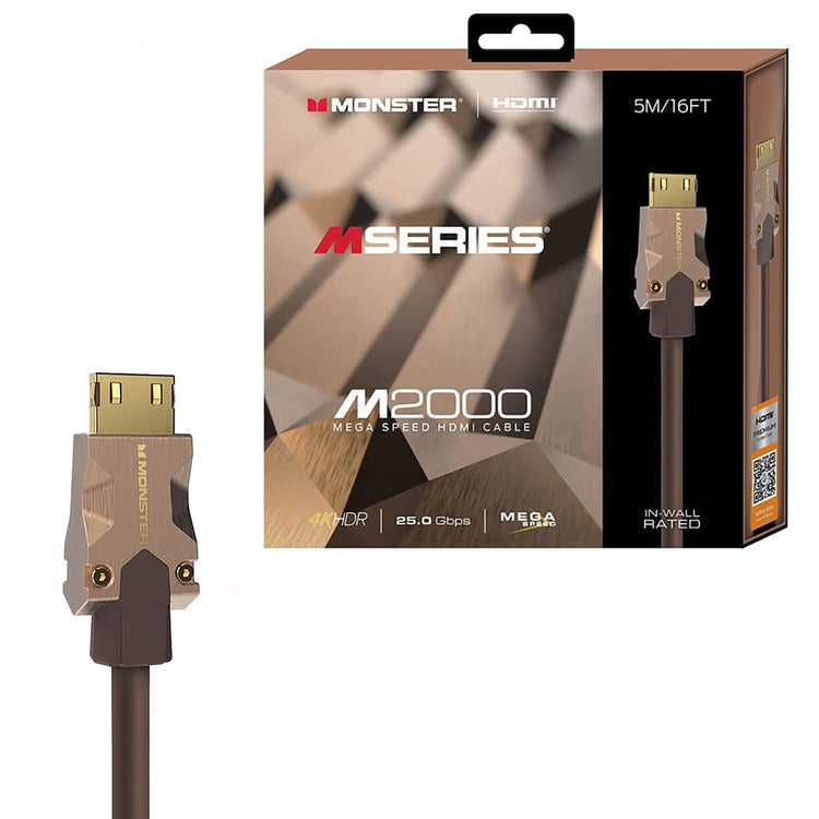 Monster - Câble HDMI Haute Vitesse M Series M 2000, 25GBPS, Longueur de 16 Pieds - Simple Boutique