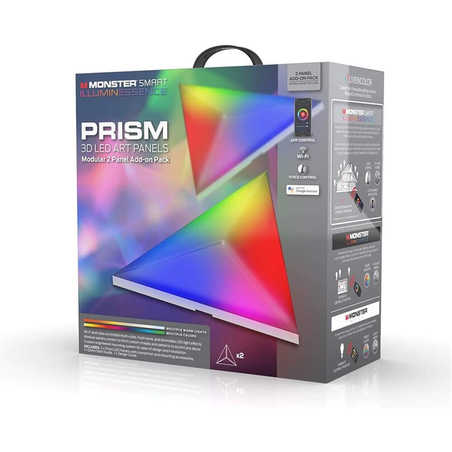 Monster - Ensemble de 2 Panneaux Lumineux LED Intelligent, Réactif au Son, (Pack Complémentaire) - Simple Boutique