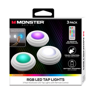 Monster - Ensemble de 3 Lumières LED Multicolores avec Commande Tactile et Télécommande - Simple Boutique