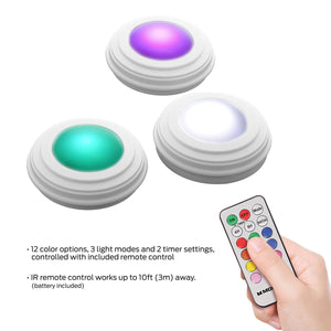 Monster - Ensemble de 3 Lumières LED Multicolores avec Commande Tactile et Télécommande - Simple Boutique