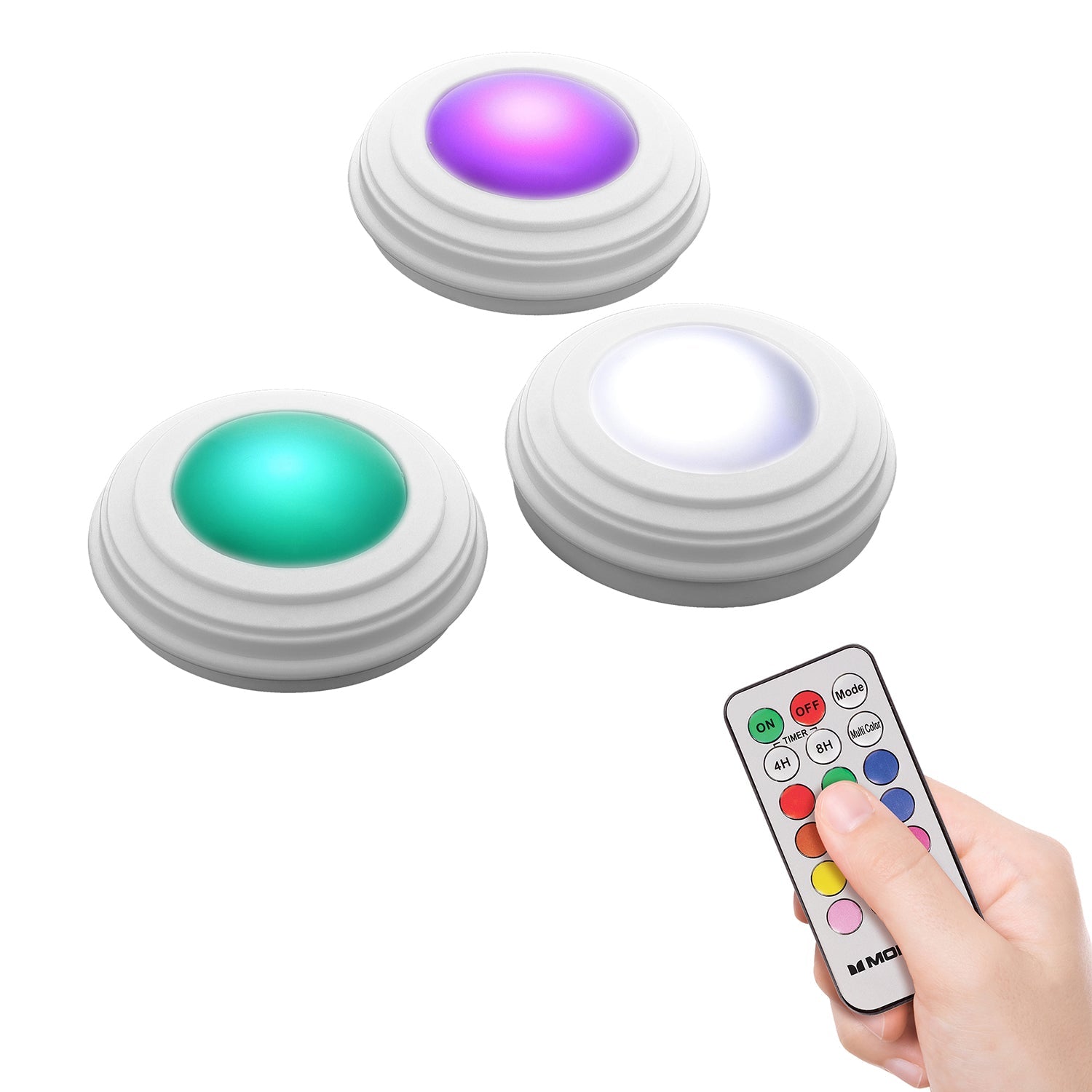 Monster - Ensemble de 3 Lumières LED Multicolores avec Commande Tactile et Télécommande - Simple Boutique
