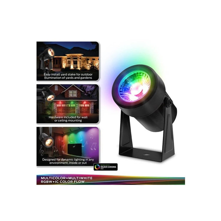 Monster - Ensemble de 4 Projecteur LED Extérieur pour Jardin Intelligent, Longeur de 5 Mètres, Noir - Simple Boutique