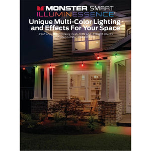 Monster - Guirlande Lumineuse LED pour Patio, Longeur de 35 Pieds, Désign Étanche, Éclairage et Effet multicolores - Simple Boutique
