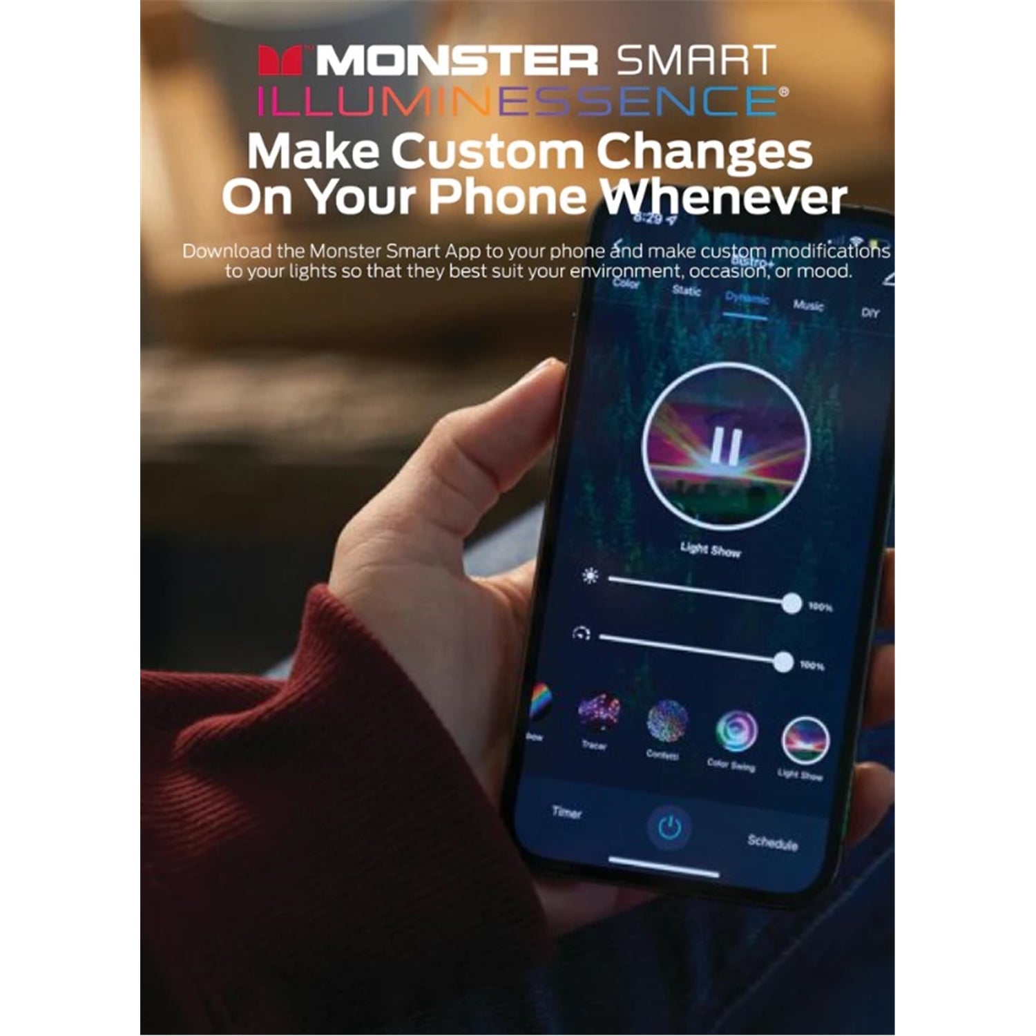 Monster - Guirlande Lumineuse LED pour Patio, Longeur de 35 Pieds, Désign Étanche, Éclairage et Effet multicolores - Simple Boutique