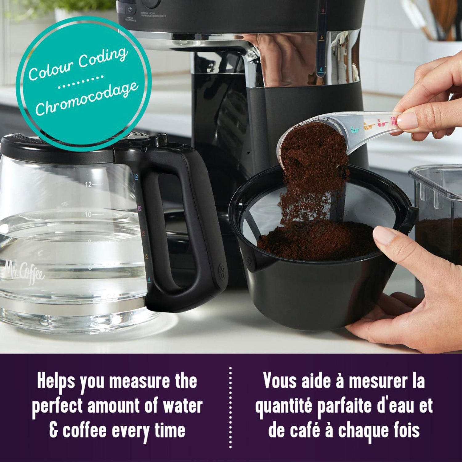 Mr. Coffee - Cafetière Programmable, Capacité de 12 Tasses, Noir - Simple Boutique