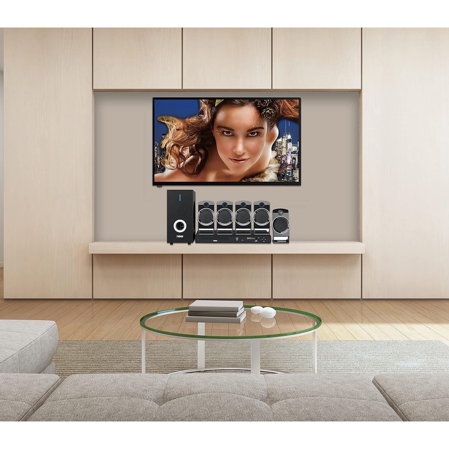 Naxa - Système DVD et Karaoké pour Cinéma Maison, 5.1 Canaux, Noir - Simple Boutique