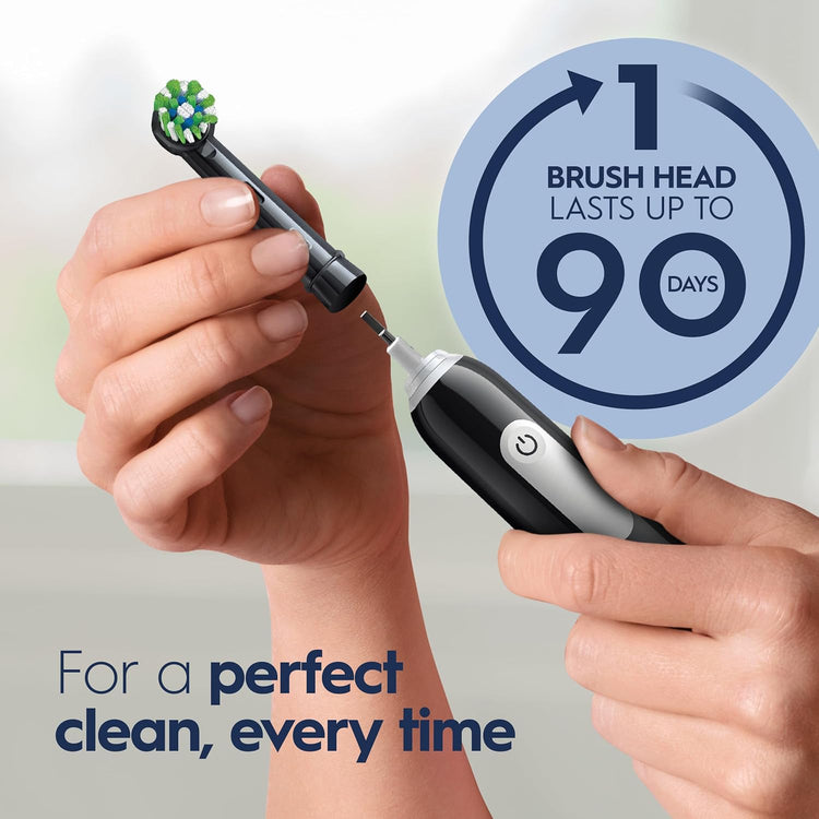 Oral-B - Brosse à Dent Électrique Rechargeable Black 1000, Brossette CrossAction, Noir - Simple Boutique