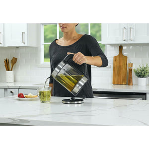 Oster - Bouilloire en Verre avec Infuseur à Thé, Capacité de 1.7 Litre, 5 Réglages de Température, Acier Inoxydable - Simple Boutique