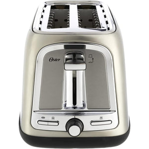 Oster - Grille-Pain à Quatre Tranches à Fentes Longues, 1500W, Acier Inoxydable - Simple Boutique