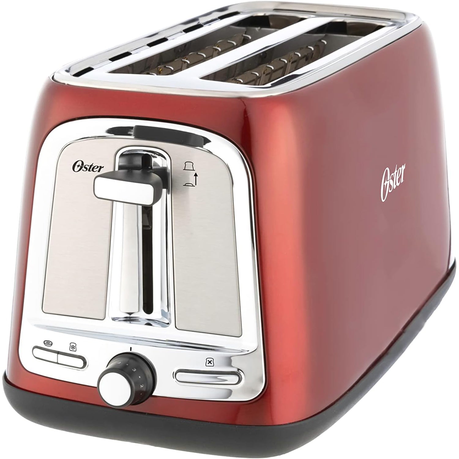 Oster - Grille-Pain à Quatre Tranches à Fentes Longues, 1500W, Rouge - Simple Boutique