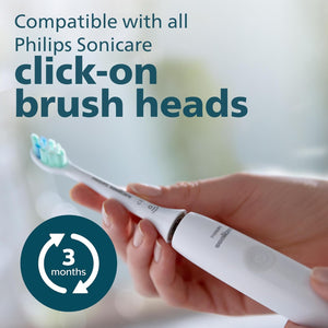 Philips - Brosse à Dent Électrique Rechargeable Sonicare 4100 avec Capteur de Pression, Blanc - Simple Boutique