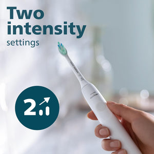 Philips - Brosse à Dent Électrique Rechargeable Sonicare 4100 avec Capteur de Pression, Blanc - Simple Boutique