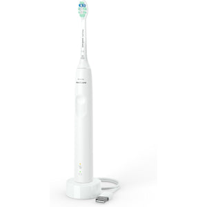 Philips - Brosse à Dent Électrique Rechargeable Sonicare 4100 avec Capteur de Pression, Blanc - Simple Boutique