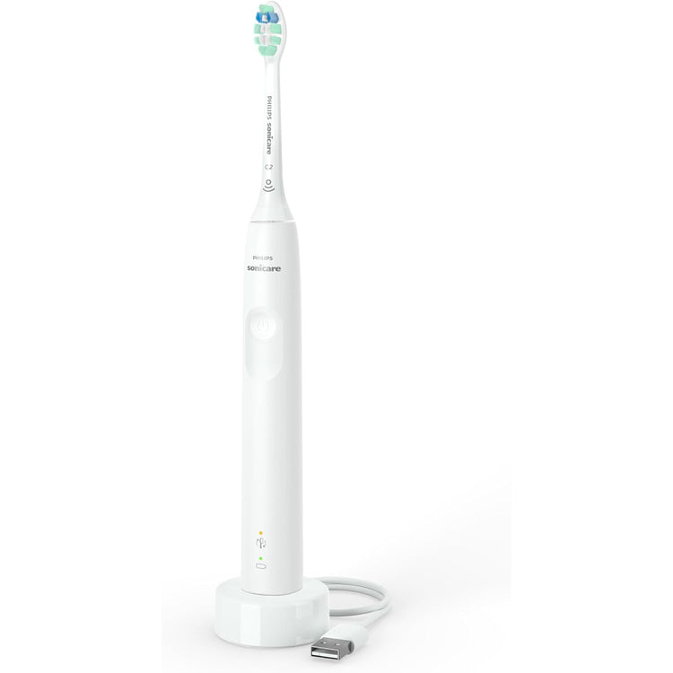 Philips - Brosse à Dent Électrique Rechargeable Sonicare 4100 avec Capteur de Pression, Blanc - Simple Boutique