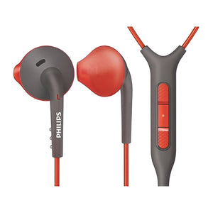 Philips - Écouteurs Intra-Auriculaire Filaire ActionFit Avec Microphone et Télécommande Intégré, Gris et Orange - Simple Boutique