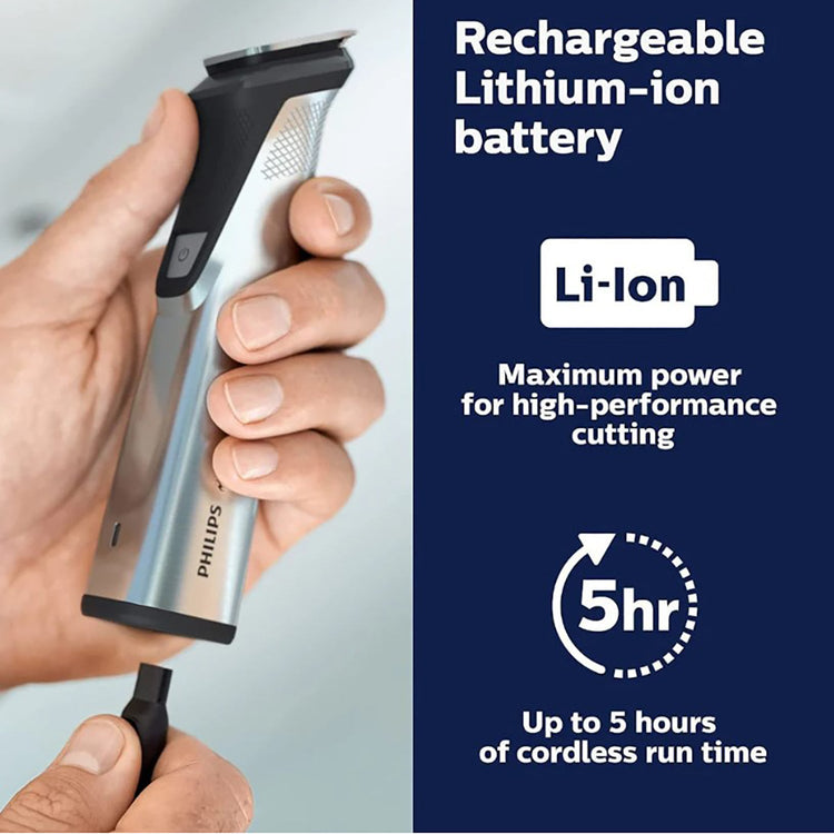 Philips - Ensemble de Tondeuse Personnelle Multigroom 5000, Pour Visage, Tête et Corps, 18 Morceaux - Simple Boutique