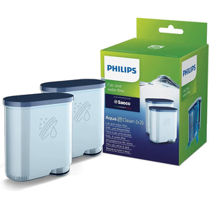 Philips - Lot de 2 Filtres à Eau et Calcaire AquaClean pour Machine à Expresso, Pas de Détartrage Jusqu'à 5 000 Tasses - CA6903/22 - Simple Boutique
