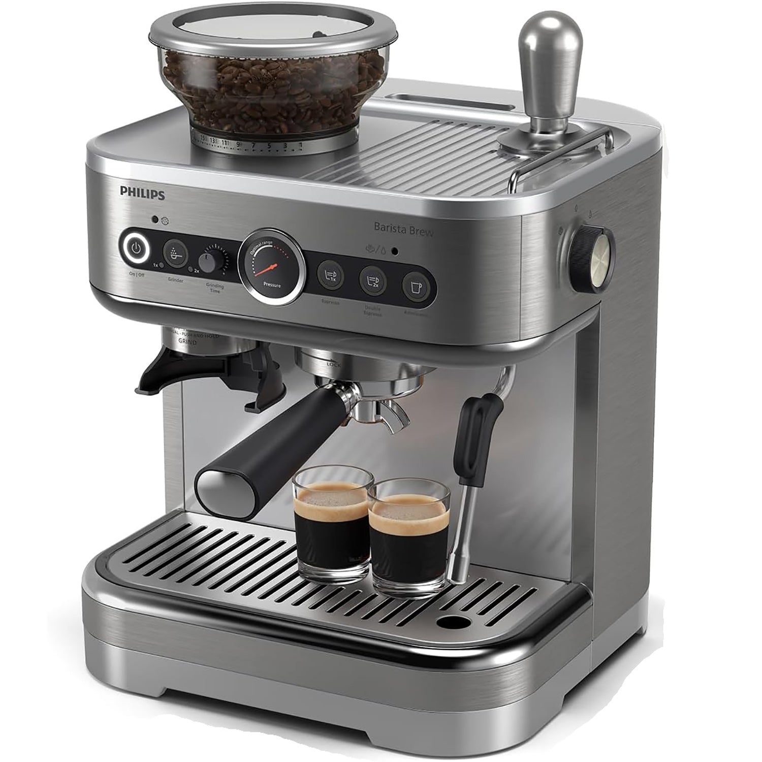 Philips - Machine à Espresso Semi-Automatique BaristaBrew, Tasseur Calibré, Bac à Grains Double - PSA3228/01 - Simple Boutique