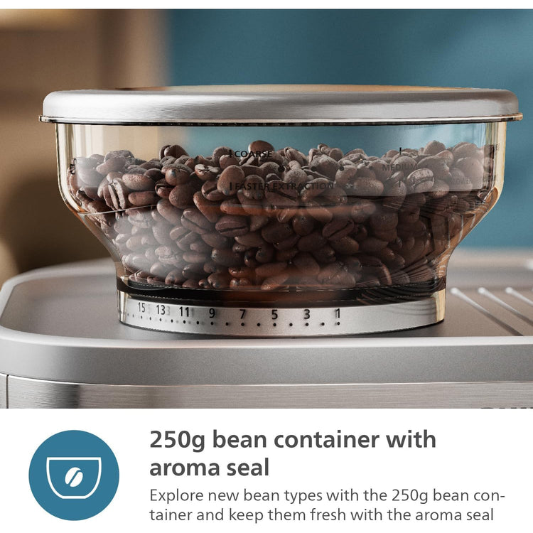 Philips - Machine à Espresso Semi-Automatique BaristaBrew, Tasseur Calibré, Bac à Grains de 250g - PSA3218/01 - Simple Boutique